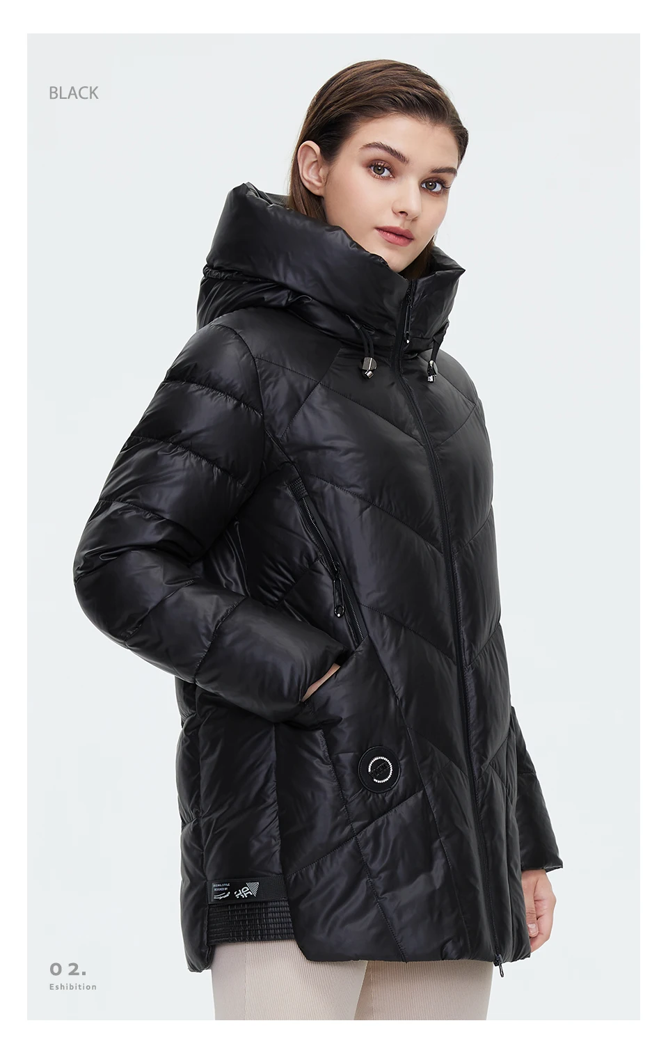 down coats HaiLuoZi 2021 New Winter Jacket Women's Down Coat Female Quality Hooded Casual Short High Collar Thickened Fashion Parkas 6076 puffer coat with fur hood