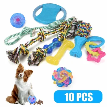 

10PCS Dog Rope Toy Interactive Toy for Large Dog Rope Ball Chew Toys Teeth Cleaning Pet Toy for Small Medium Dogs Pet Products