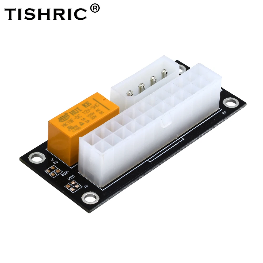 TISHRIC Dual PSU источник питания синхронизация стартер удлинитель карты Add2psu ATX 24