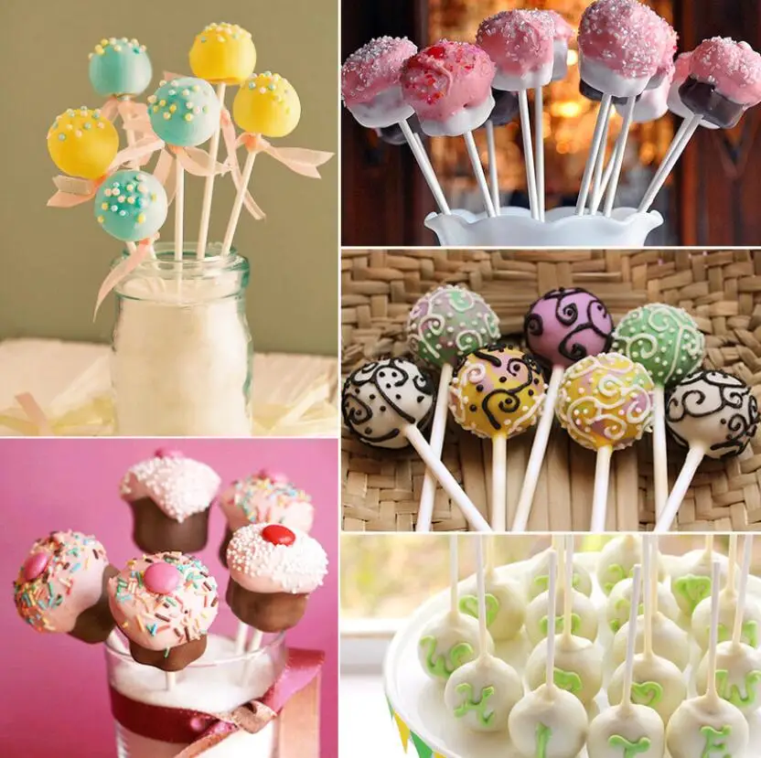 100pcs Plastic Eco-friendly Lollipop Sticks Cake Candy Chocolate Sugar DIY Maker Tool Making Mould White | Дом и сад