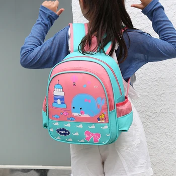 

2020 New Cartoon School Bag For Gilrs Boys Bear Whale Design Backpack Children School Bags Student Mochila Infantil Grade 1-5