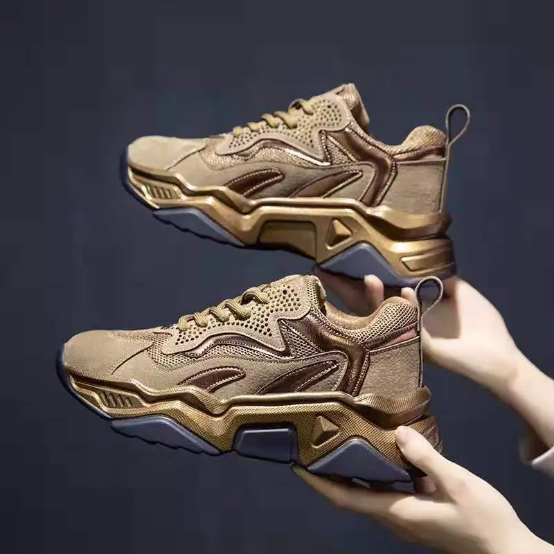 Outdoor Casual Women Running Shoes Breathable Mesh Height Increasing Sport Shoes For Men Anti Skid Flat With Lovers Sneakers