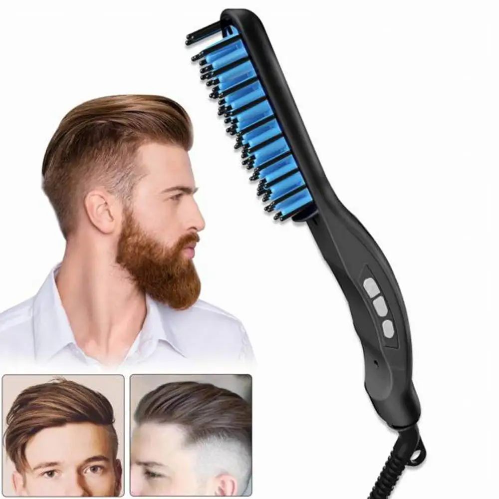 Straightening Brush Beard Hair Straightener Professional Ceramic Roll Straight Hair Comb Beard Comb Style Tool For Men's Fashion Straightening Brush Beard Hair Straightener Professional Ceramic Roll Straight Hair Comb Beard Comb Style Tool For Men's Fashion