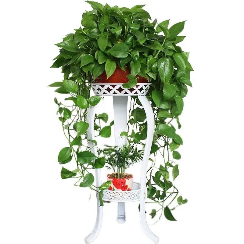 

European flower rack wrought iron multi-layer indoor floor-standing green flower shelf living room storage balcony meat home