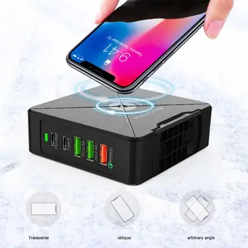 

Multi-Port Mobile Phone Charger 75W QC3.0 PD Laptop Tablet Fast Power Adapter Dock for iPhone Xiaomi Huawei EU/US Plug