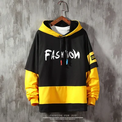 W19160 Black LIFENWENNA Harajuku худи с граффити Мужская толстовка хип хоп пуловер толстовки Уличная Повседневная модная одежда блузка из хипстера - Цвет: W19160 Black
