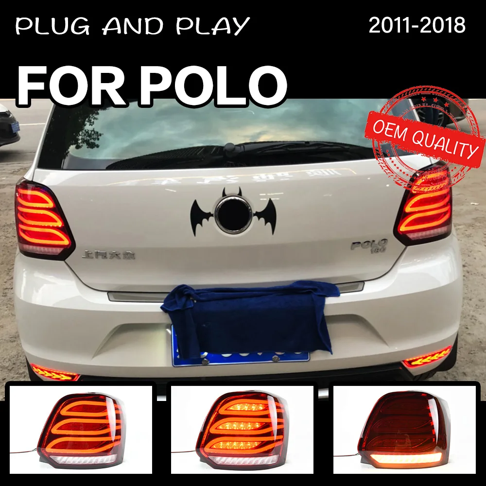 Car Styling tail light for Volkswagen VW POLO 2011 2012-2018 taillights rear lamp LED Signal reversing parking lights