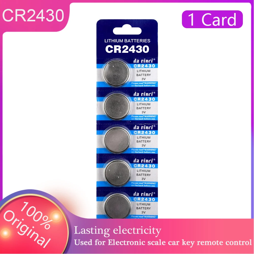 3V Bateria Botão CR2430 5 PÇS/LOTE Novo BR2430 DL2430 KL2430 Controle de Célula tipo Moeda De Lítio CR 2430 Para Computador Calculadora Relógio Celular