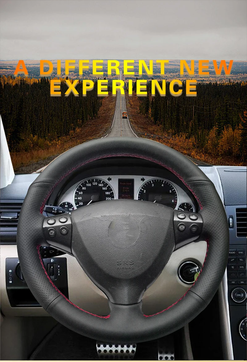 Авто оплетка на руль для Mercedes-Benz A-Class A160 A180 E-CELL 2009-2012 интерьер DIY автомобильные чехлы для стайлинга автомобилей