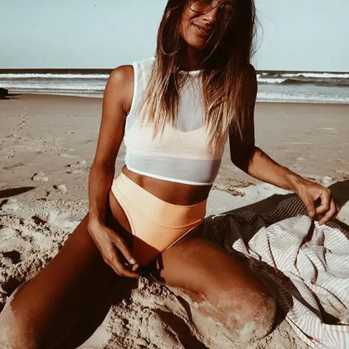 Sexy Women Bikini Thong Bottom Brazilian High Waist Swimwear Beachwear  Bathing Suit