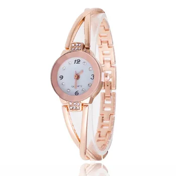 

1PCS New Fashion Luxury Rhinestone Watches Women Stainless Steel Quartz Bracelet Watch Ladies Dress Watches Gold Clock