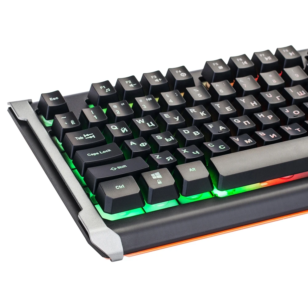 Клавиатура Oklick 717G BLACK DEATH черный/серый USB Multimedia for gamer LED