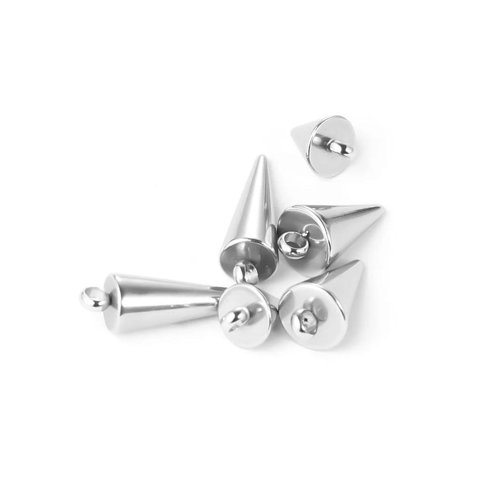 60 Pezzi Ciondoli Cono In Acciaio Inossidabile - 6 Misure Per Fai Da Te Gioielli Punk | Ipoallergenici - Foto 4