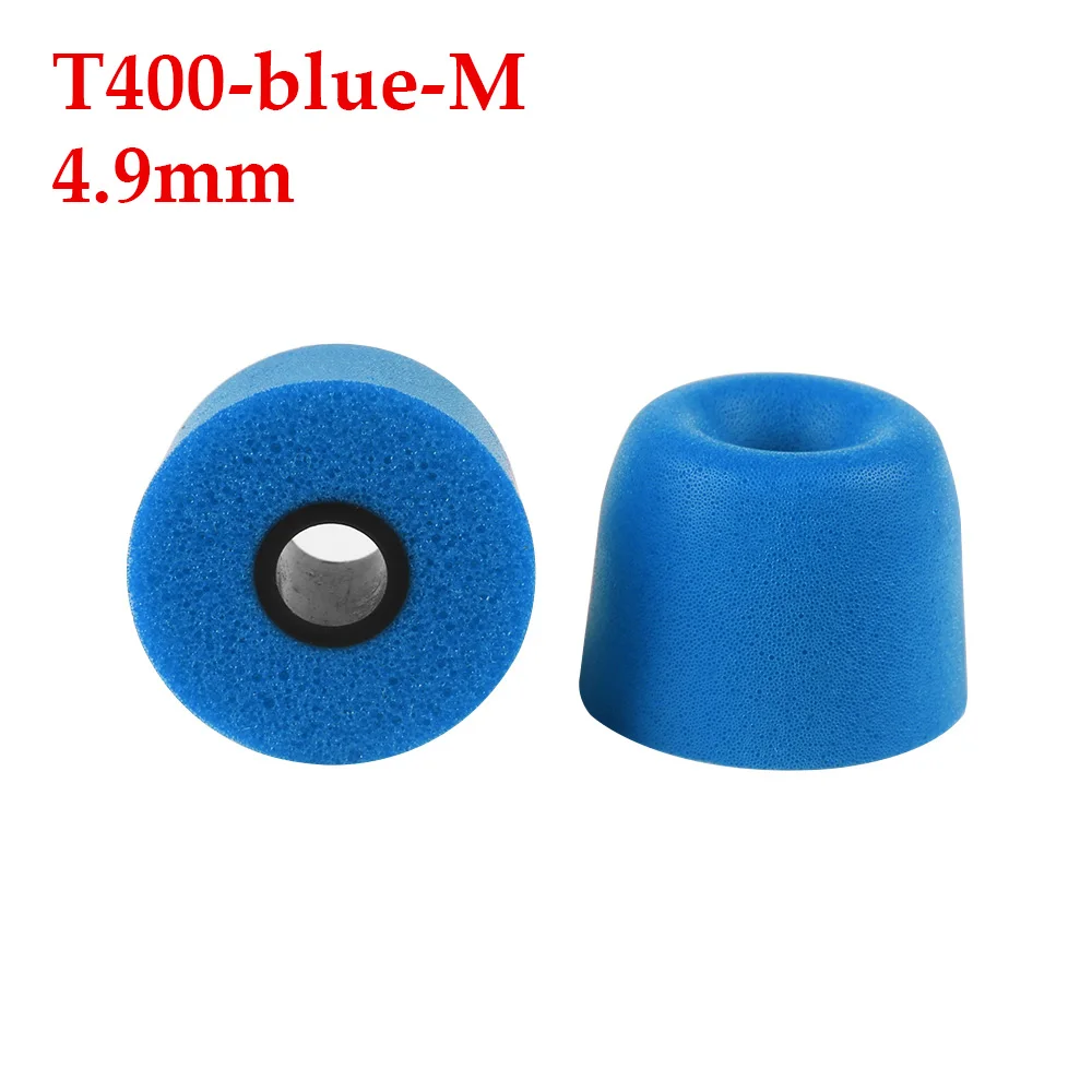 1 пара T200 T400 Сменные наушники с эффектом памяти, шумоизолирующие наушники для наушников, наушники-вкладыши, аксессуары для наушников - Цвет: Blue T400 M