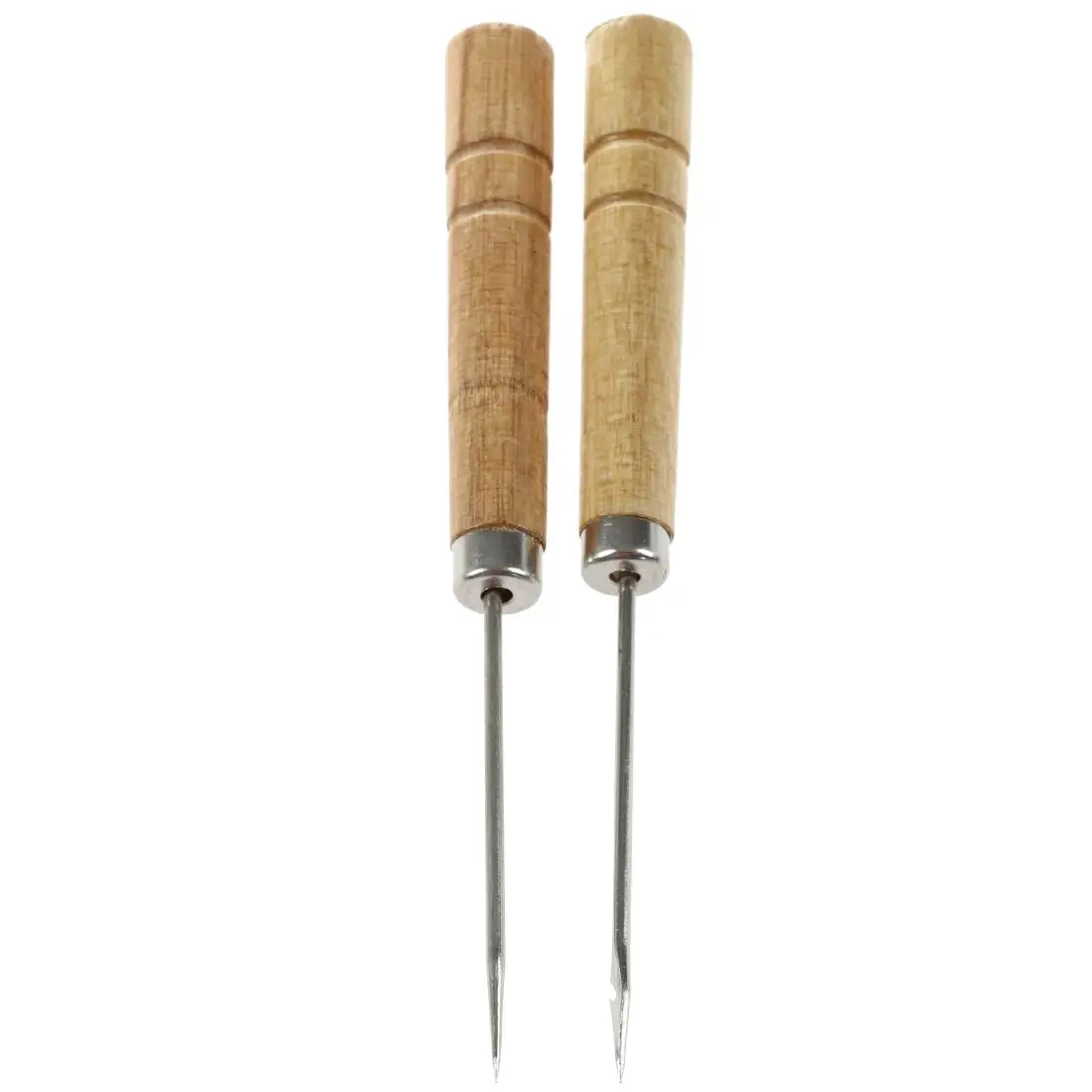 ABKT-5 Pcs Wooden Handle Metal Curved Needle Hand needleer Sewing Awl