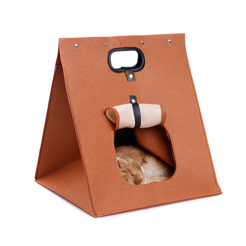 Lanke Portable Pet Cat Bed,Super Soft Cat Bed House Kennel Carrier Bag Outdoors for Pet Warm Sleeping,Puppy Cushion Pet Supplies - Цвет: Цвет: желтый