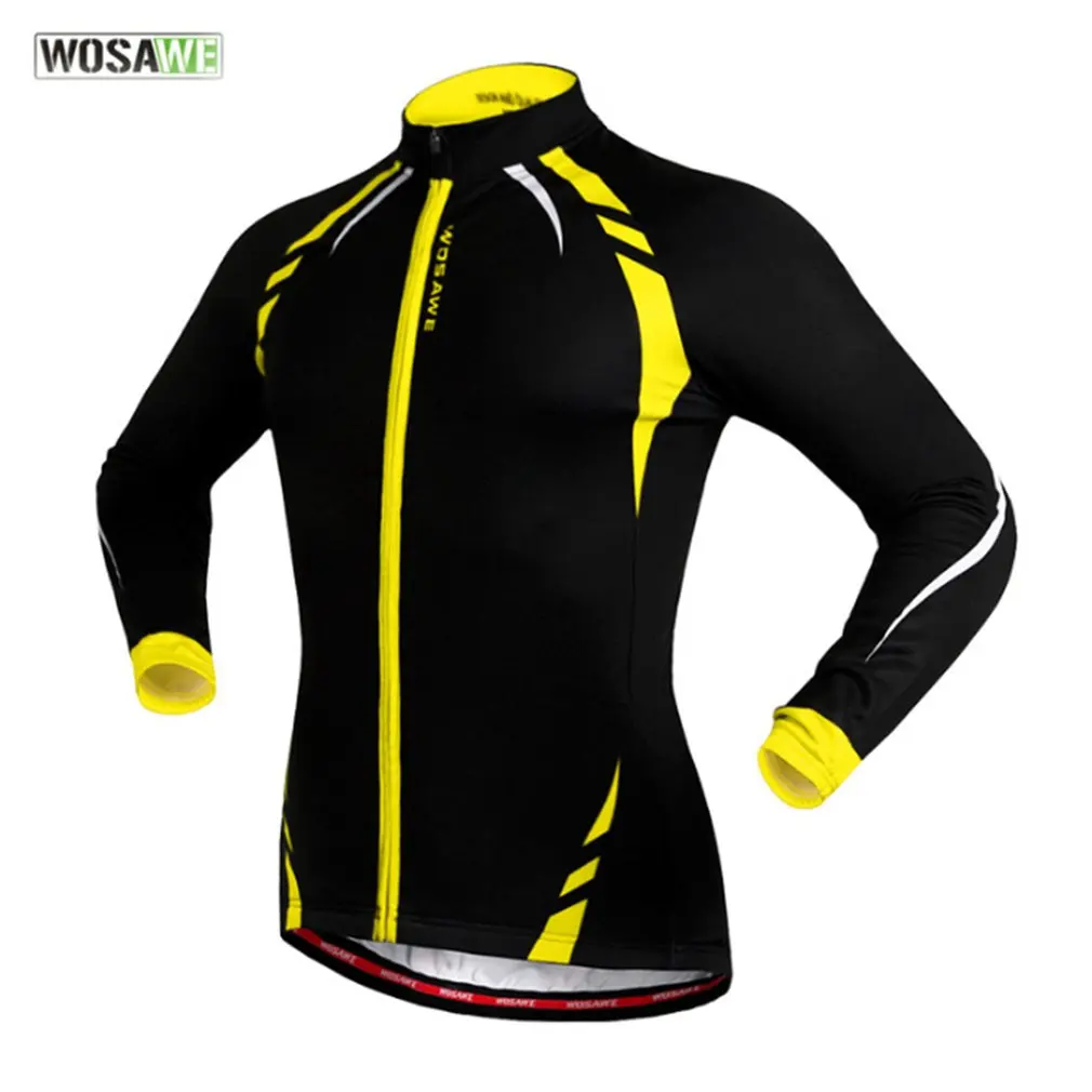 

WOSAWE BC274 Unisex Autumn Winter Cycling Jacket Warm Long Sleeve Fleece Lining Cycling Wind Coat Cycling Dust Coat
