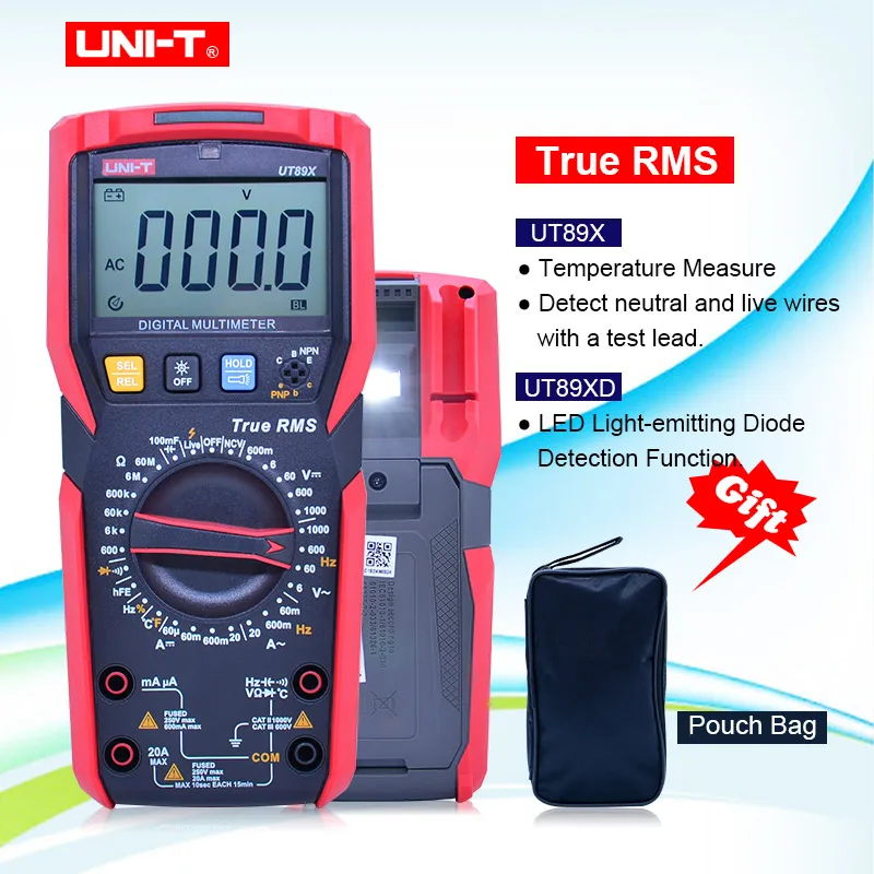 Цифровой мультиметр UNI T UT89X/UT89XD true RMS 20 А цифровой высокого тока Бесконтактный