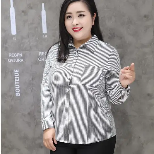 Туника Женская Blusas рубашки женская летняя Элегантная туника Блузы OL длинный рукав полосатая блузка camisa feminina плюс размер M321