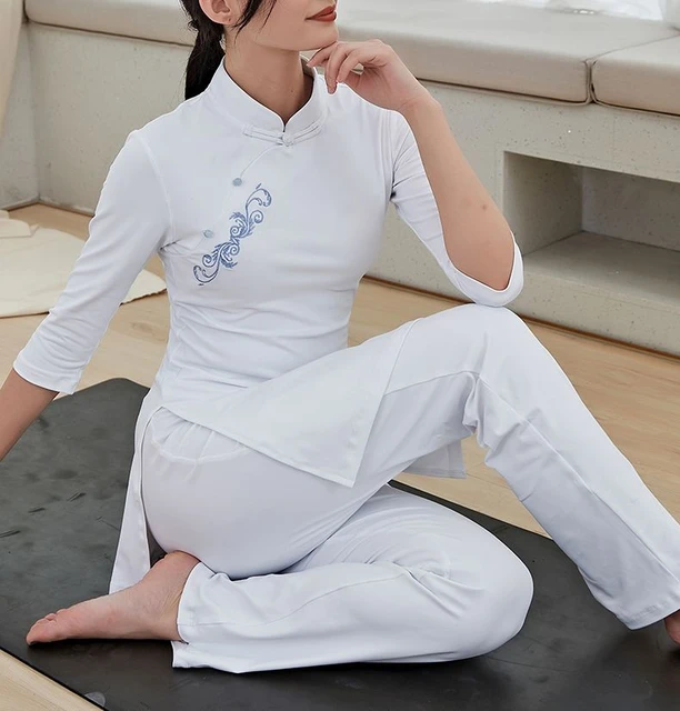 Traje de Yoga elástico de alta calidad para mujer, ropa de meditación,  fitness, tai chi, uniformes de gimnasio - AliExpress