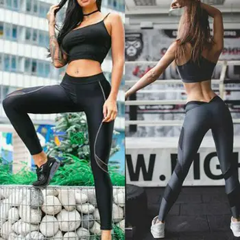

Womens Yoga Sports Pants Leggings Running Jogging Gym Fitness Trousers Plus Size Fitness Gym Fold Sports Pants Elastic Legggin