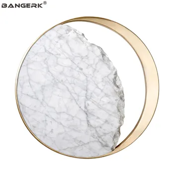 

Loft Decor Modern LED Wall Light Round Iron Marble Sconce Wall Lights Bedroom Bedside Wall Lamp Home Lighting Art Luminaire