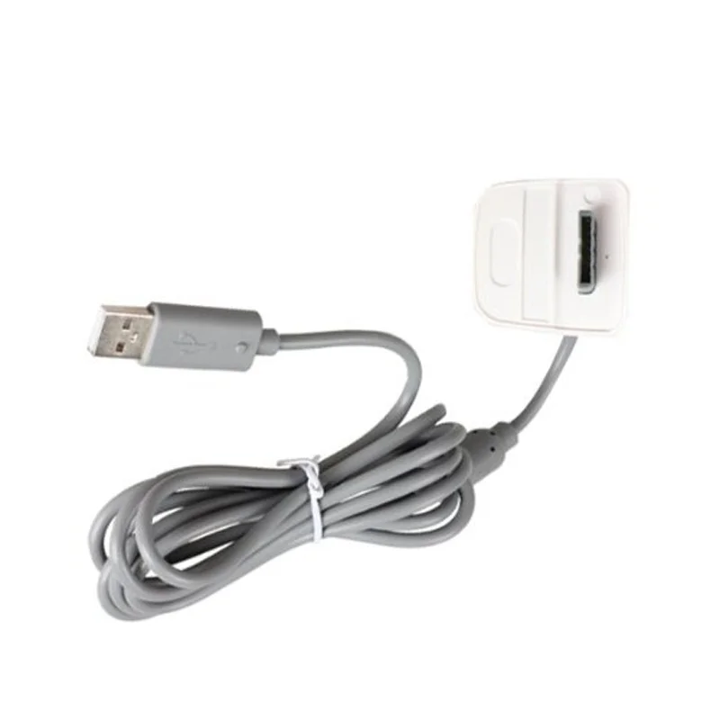 Кабель питания с USB зарядным устройством для Microsoft Xbox 360 серый беспроводной