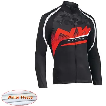 

NW Cycling Men's Winter Jersey Thermal Wool Long Sleeve Cycling Clothing 2019 Mountain Bike Clothing Maillot Cycling Clothing