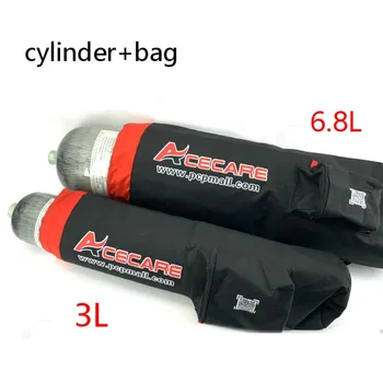 Billige Acecare Scuba Pcp Zylinder 3L/6.8L 300Bar Taschen Gauge Druckluft Harpune Speerfischen Luftgewehr Paintball Carbon Faser Tank