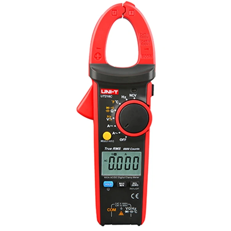 

UT216C 600A True RMS Digital Clamp Meters Auto Range Multimeter DMM Frequency Capacitance Temperature NCV Test Meter