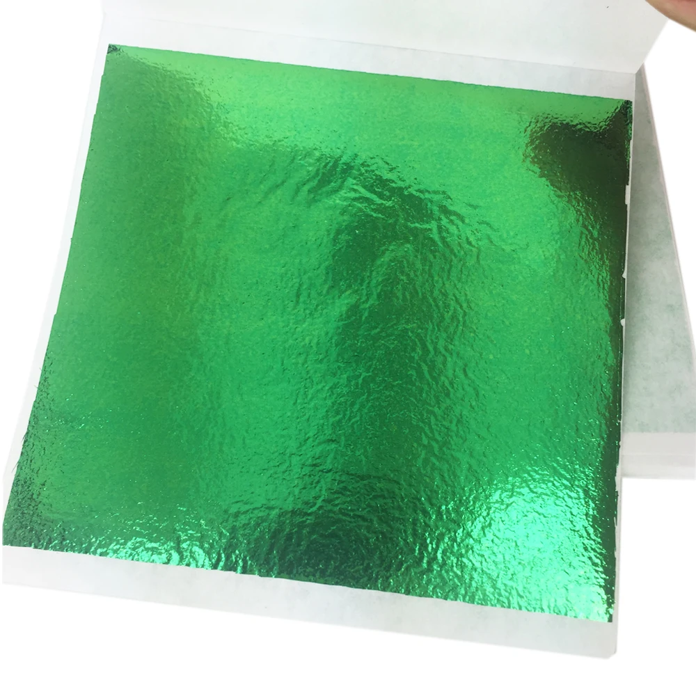 100 sheets per pack Taiwan Imitation Gold Leaf 80 x 85 mm - colorfull gold leaf green / blue red purple peach | Дом и сад