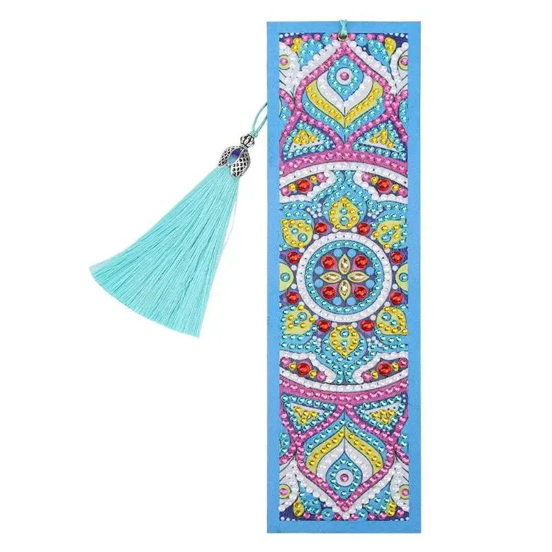 

DIY Special Shaped Diamond Painting Creative Leather Bookmarks with Tassel