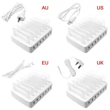 Смарт USB зарядное устройство Быстрая зарядная станция Док-станция 6 портов 2.4A мобильный телефон планшеты несколько Организатор устройств настольная подставка питания