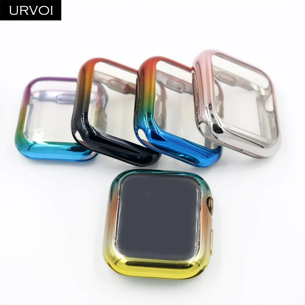 Чехол бампер URVOI для Apple Watch series 5 4 3 2 мягкий ТПУ чехол с передней пленкой iWatch защита