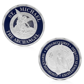 

Saint Michael The Archangel Gold Plated Commemorative Challenge Coin Collection