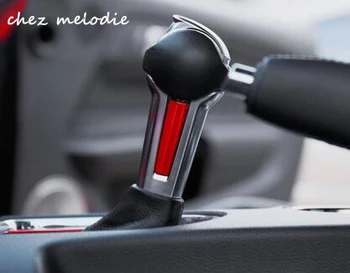 

Stainless steel/carbon fiber car inside auto Shifter Shaft rectangular trim ring gearshift knob cap for 2015-2019 Ford Mustang