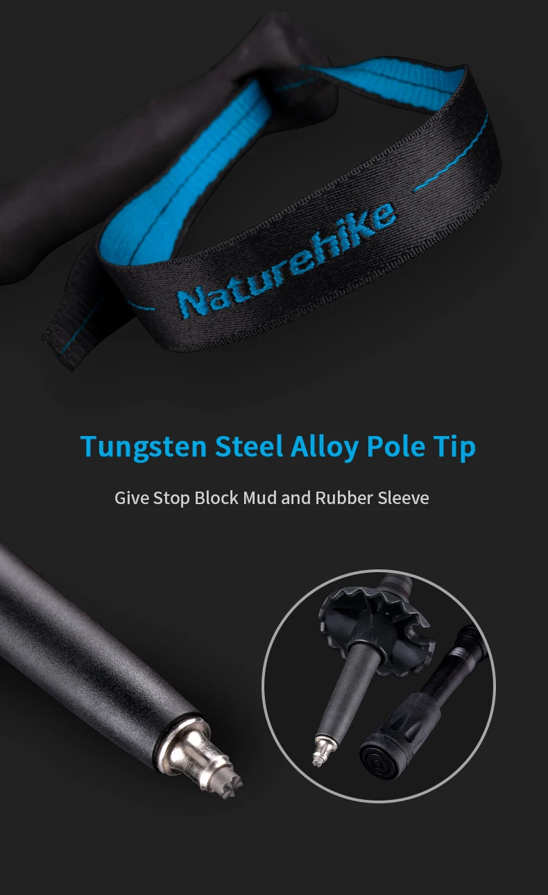 Палка для трекинга Naturehike 7075 из алюминиевого сплава Внешний замок три секции 0 23 кг