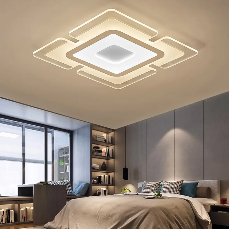 Luzes de teto modernas com controle remoto regulável ac 110-220v conduziu a lâmpada de suspensão para sala de estar quarto estudo sala de jantar luz