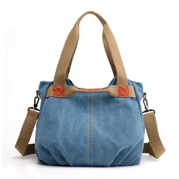 

High Quality 2020 Women Bag Vintage Casual 2020 Fashion Brand Ladies Messenger Bags Classic Shoulder Bag Canvas Hand Bags