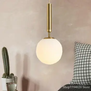 

Post-modern Glass Ball Hanging Lamp Bar Art Lustre Pendant Lights Creative Corridor Bedroom Bedside Hanglamp Loft Decor Fixture