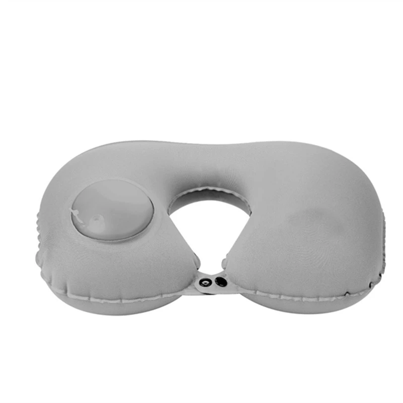 U-Shape Automatic Inflatable Travel Pillow Neck Pillow Car Air Inflatable Pillows Neck Cushion Travel Headrest Folding Portable