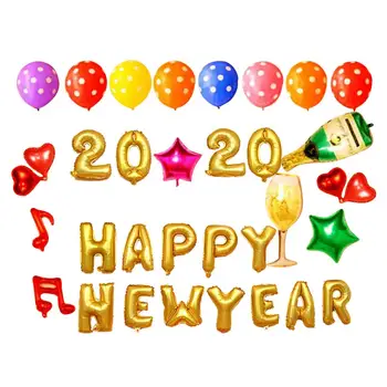 

2020 New Year's Day Set Aluminum Film Digital Balloon Annual Meeting Decoration Young New Year Party Supplies
