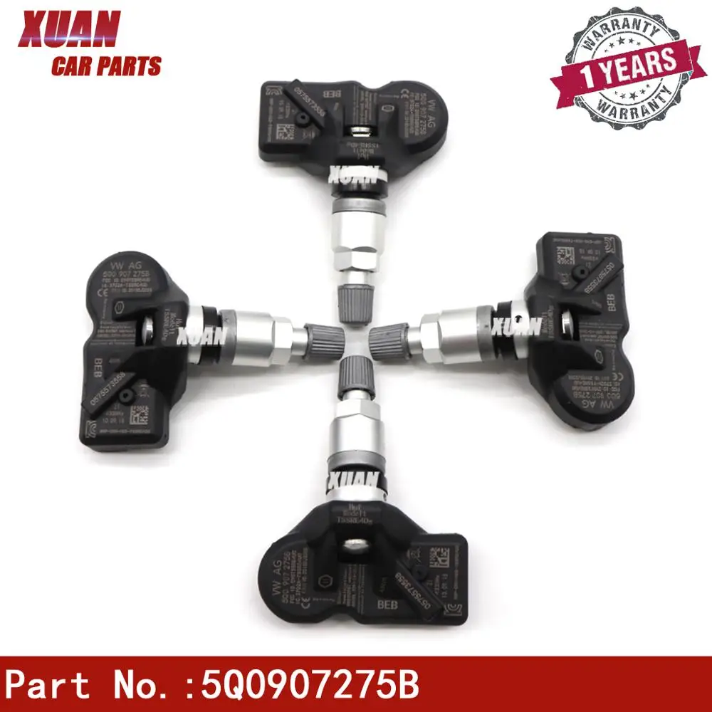 4 шт./лот датчик давления в шинах TPMS 5Q0907275B для AUDI SKODA BENTLEY Bentayga PORSCHE VOLKSWAGEN Beetle Golf Eos |