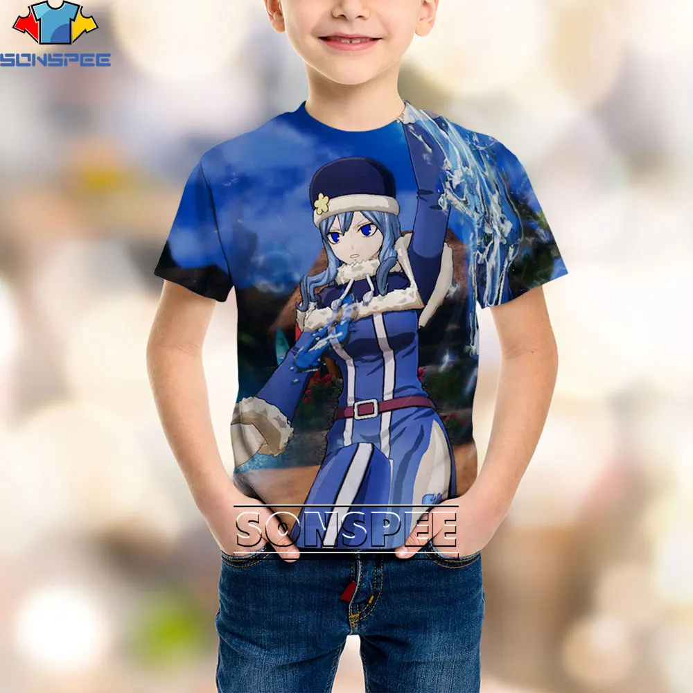 

SONSPEE 3D Anime Fairy Tail Print T-shirt Cartoon Harajuku Casual Sexy Otaku Loli Street Kids Boys Girls Oversize Tops Tee
