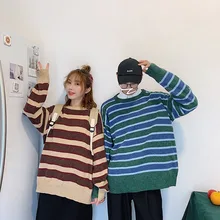Autumn New Striped Sweater Men Fashion Contrast Color Casual Knit Sweter Streetwear Wild Loose Long-sleeved Pullover Men Clothes Autumn New Striped Sweater Men Fashion Contrast Color Casual Knit Sweter Streetwear Wild Loose Long-sleeved Pullover Men Clothes