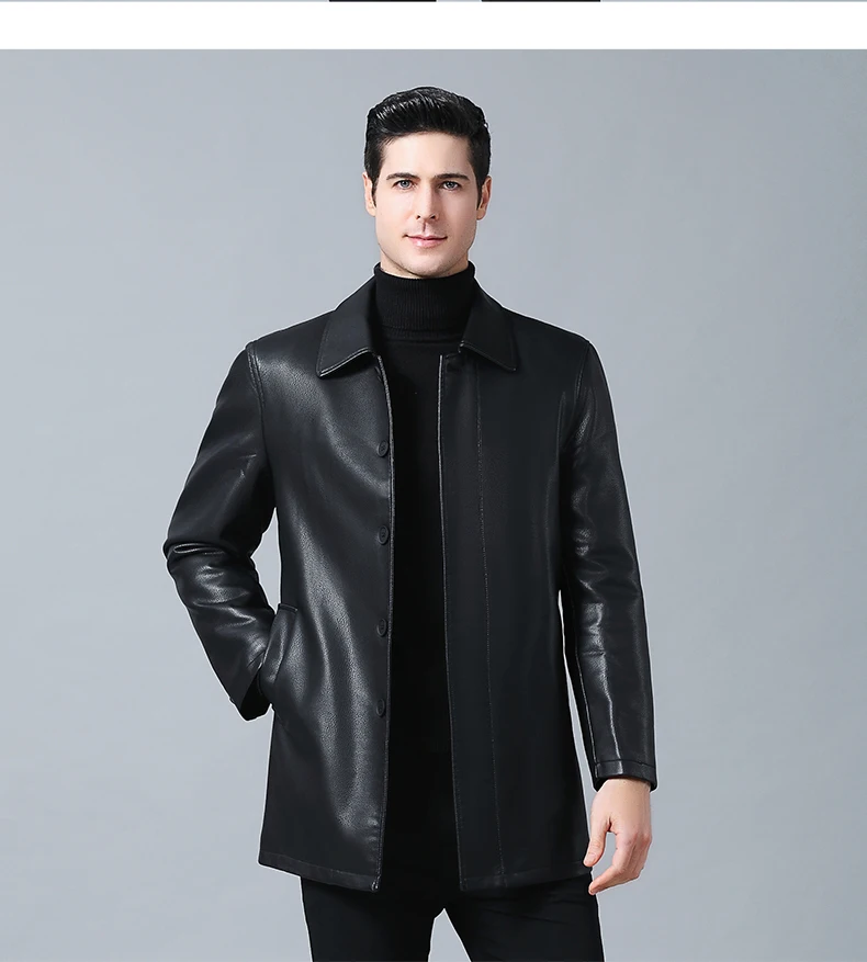 Плюс 8XL 6XL 5XL Новое мужское пальто из натуральной кожи овчина Мужская короткая куртка кожаные зимние куртки мужские s Плюс размер