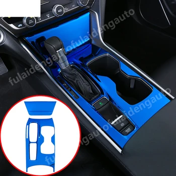

2pcs For Honda Accord 2018-2019 Blue titanium Interior Gear Shift Box Panel Covers Trim Car Styling Accessories