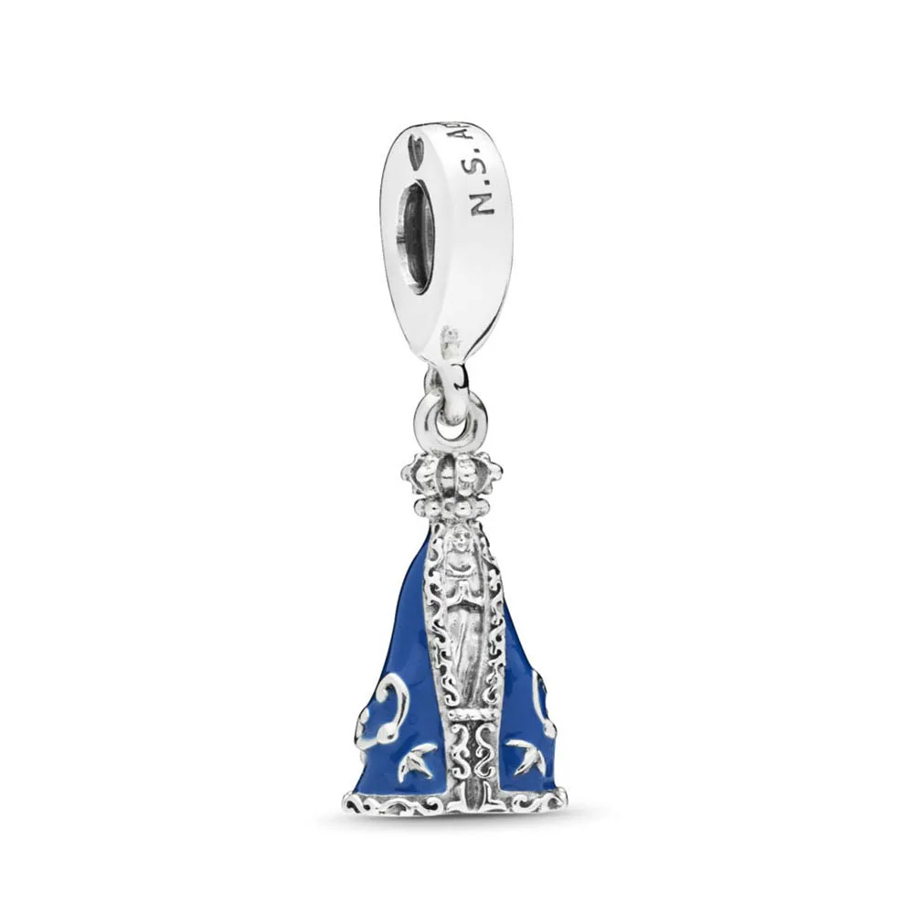 Бусины из стерлингового серебра 925 Nossa Senhora, подвеска Our Lady of Aparecida, женский браслет Pandora, сделай сам, ювелирное изделие