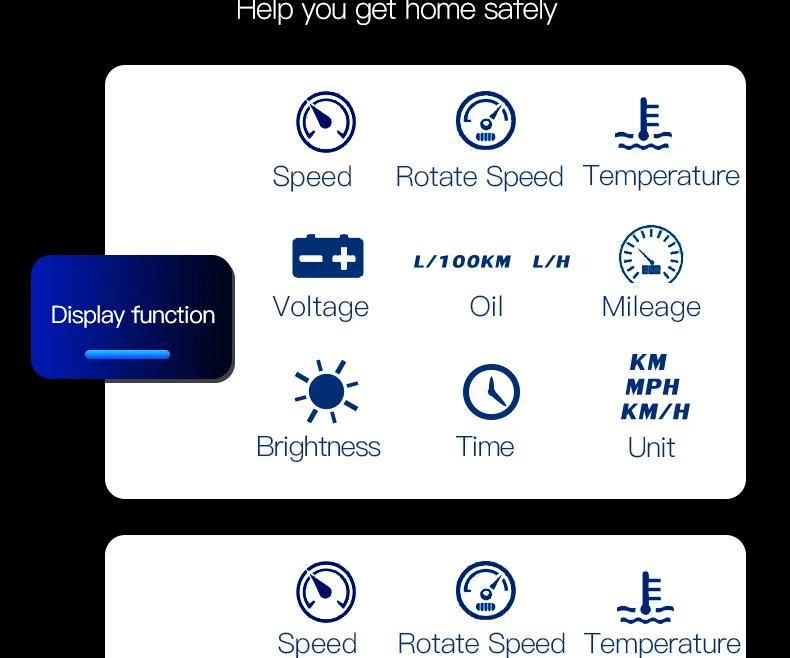 US $34.19 New I9 Hud Head Up Display Auto Hud Obd2 Car Speed