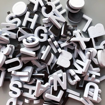 

foam refrigerator stickers magnet letters 180PCS magnet sticker DIY Alphabet Refrigerator letters white and black wall